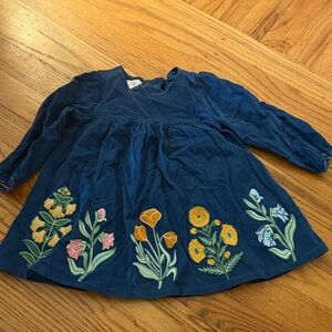 Mud Pie Navy Dress with Floral Embroidery